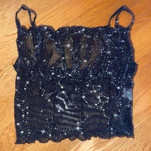 black glitter crop top